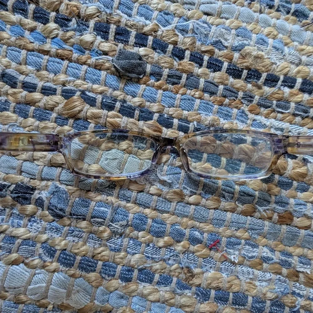 Herofin Rectangular Tortoiseshell Purple Amber Reading Glasses +2.75 Lightweight
